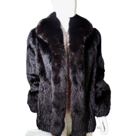 SOLD Garzia Designer Furs Black Fox Fur Coat-US 10 - Picture 1 of 12